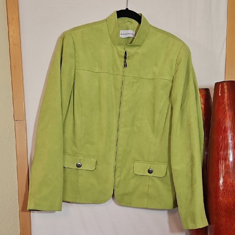 Alfred Dunner Vegan Suede Light Green Jacket